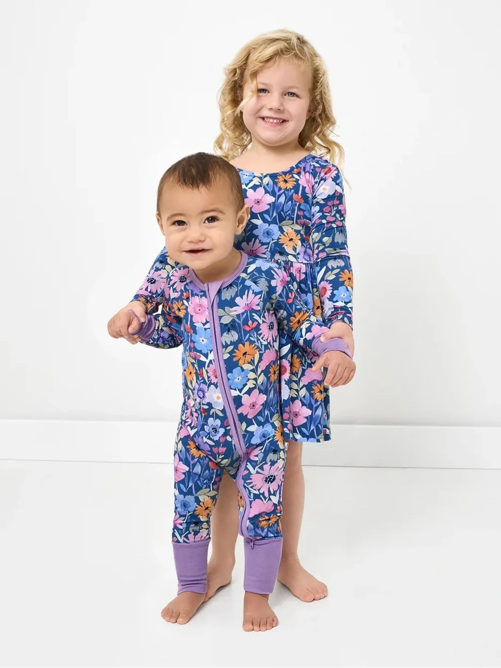 NWT Newborn Little Sleepies Dusk Blooms Purple Flowers